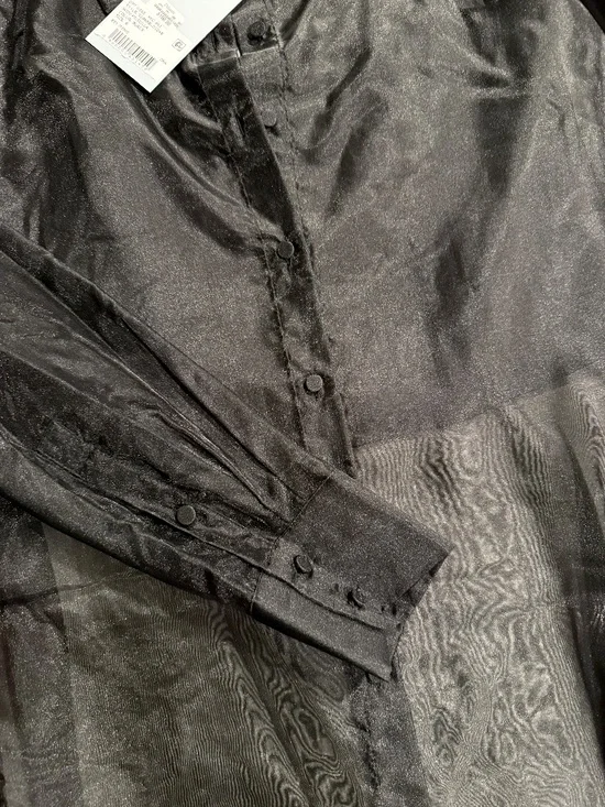 Antonio Melani Priscilla Organza Sheer Blouse Black Size 8 - Picture 6 of 6